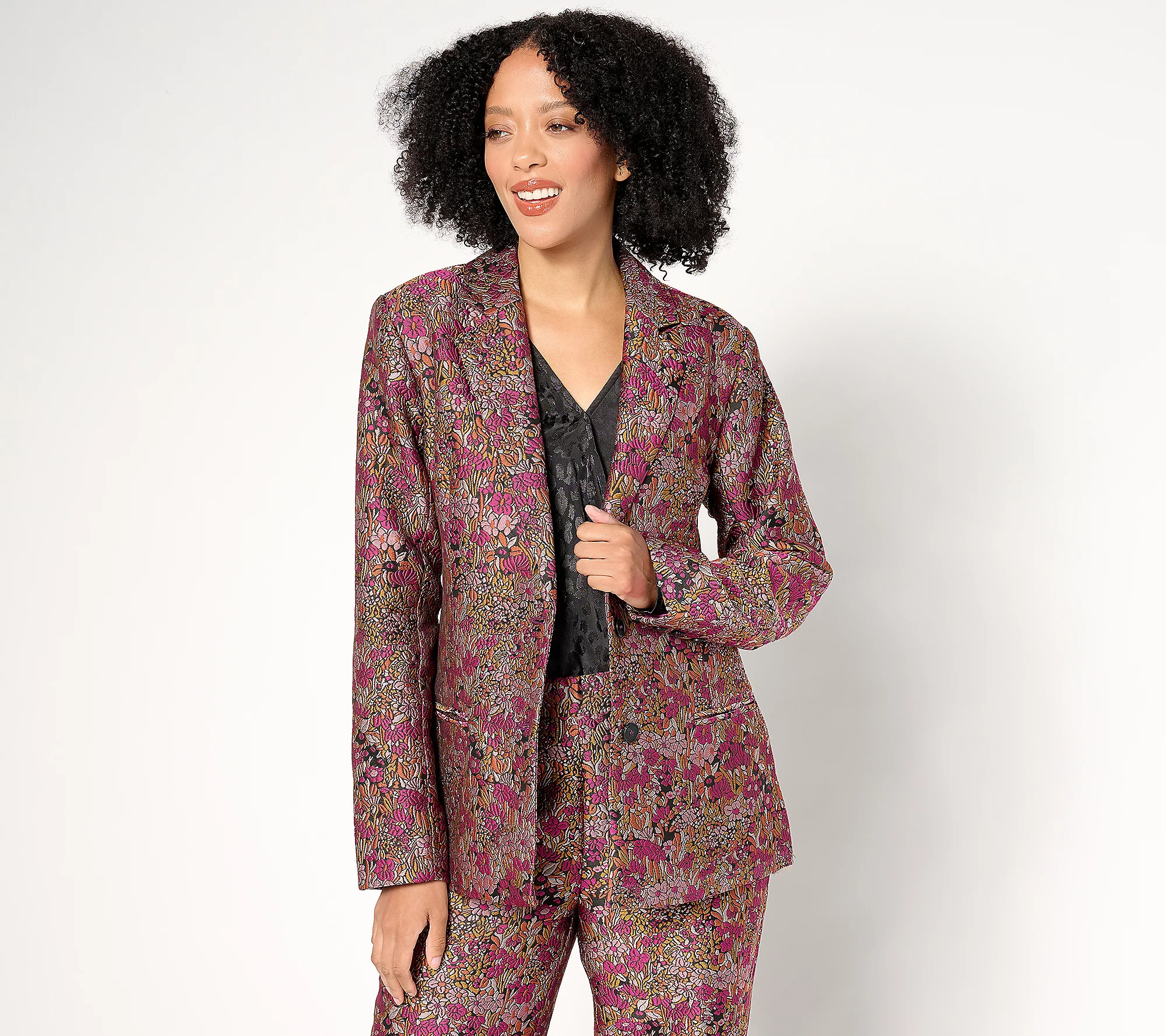 by Stacy London Floral Brocade Blazer | QVC