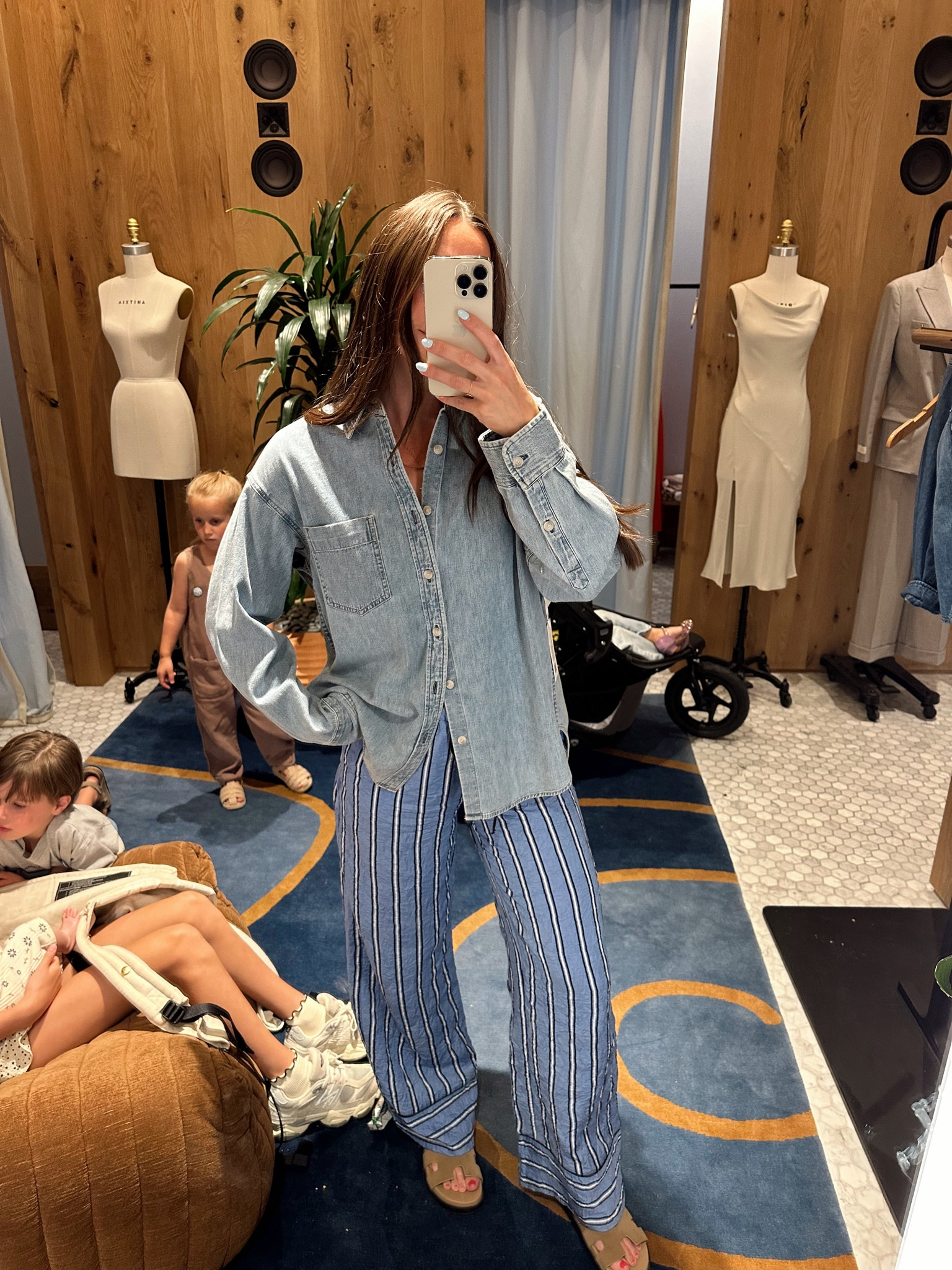 Best denim top I’ve ever tried. I went with the dark but wanted both. 
Pants are Zara. 🫶🏽 not on ltk 

#LTKFindsUnder100