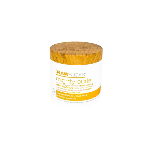 Raw Sugar Hair Masque Mighty Curls Papaya Butter + Coconut Oil + Hemp Seed Oil - 12oz | Target