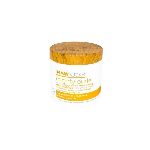 Raw Sugar Hair Masque Mighty Curls Papaya Butter + Coconut Oil + Hemp Seed Oil - 12oz | Target