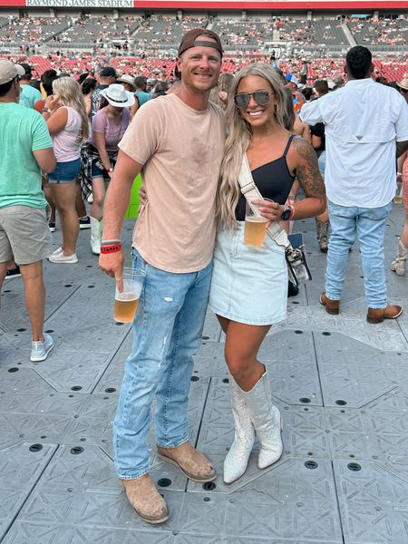 Country concert outfits of the night 🎤🪩💃🔥🥵 S bodysuit / skirt, boots tts! JD is wearing a L top! 

#LTKFind #LTKstyletip #LTKunder100