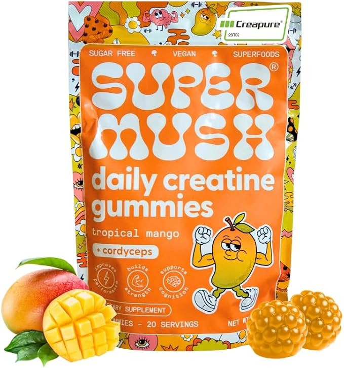 Daily Creatine Gummies with Cordyceps - Daily Superfood - Sugar Free Creatine Monohydrate Supplem... | Amazon (US)