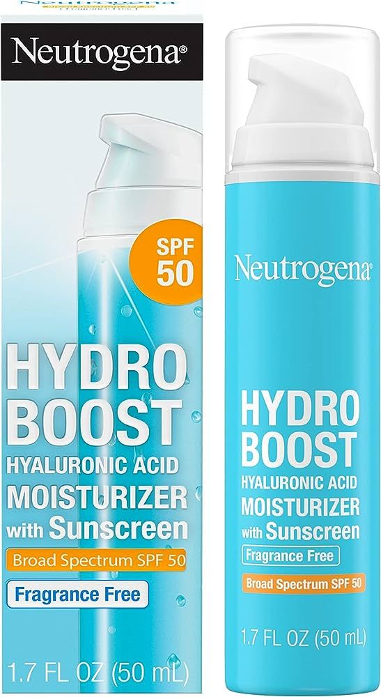 Neutrogena Hydro Boost Hyaluronic Acid Facial Moisturizer with Broad Spectrum SPF 50 Sunscreen, D... | Amazon (US)