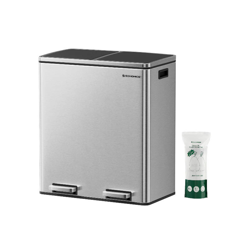 SONGMICS 2 x 8 Gallon Dual Trash Garbage Can | SONGMICS