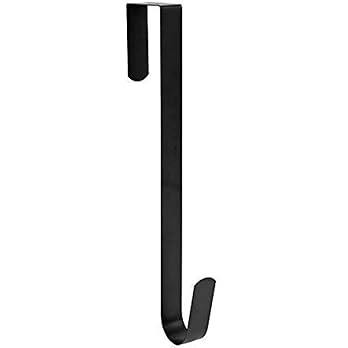 Sattiyrch 15" Wreath Hanger for Front Door Metal Over The Door Single Hook, Black(1) | Amazon (US)