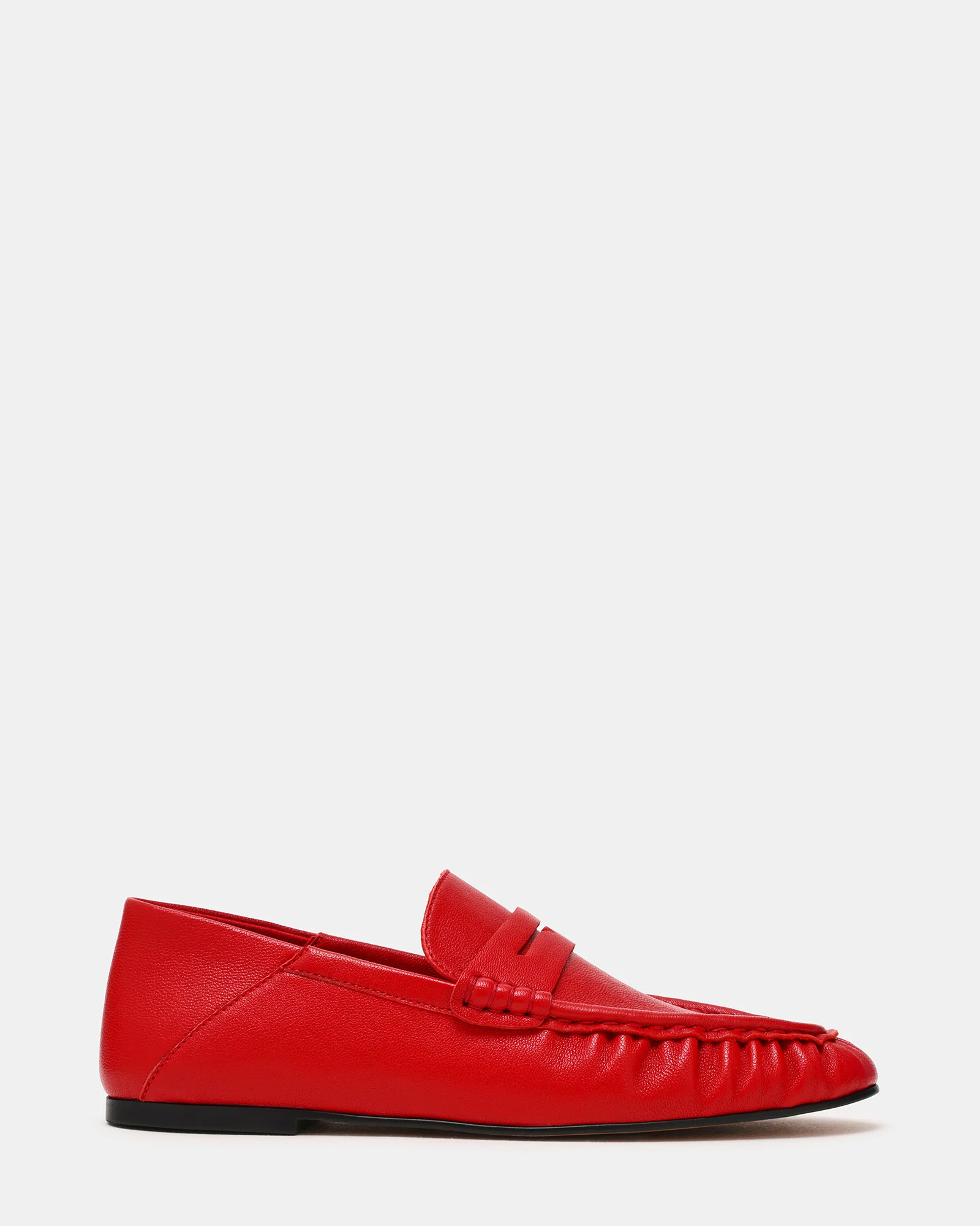 ROGER Red Leather Slip-On Women's Loafer | Steve Madden (US)