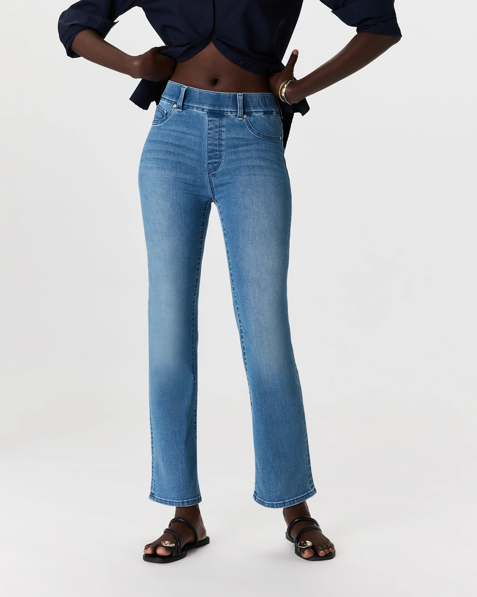 Nina Stretch Pull-On Kick Flare Jeans | Quince