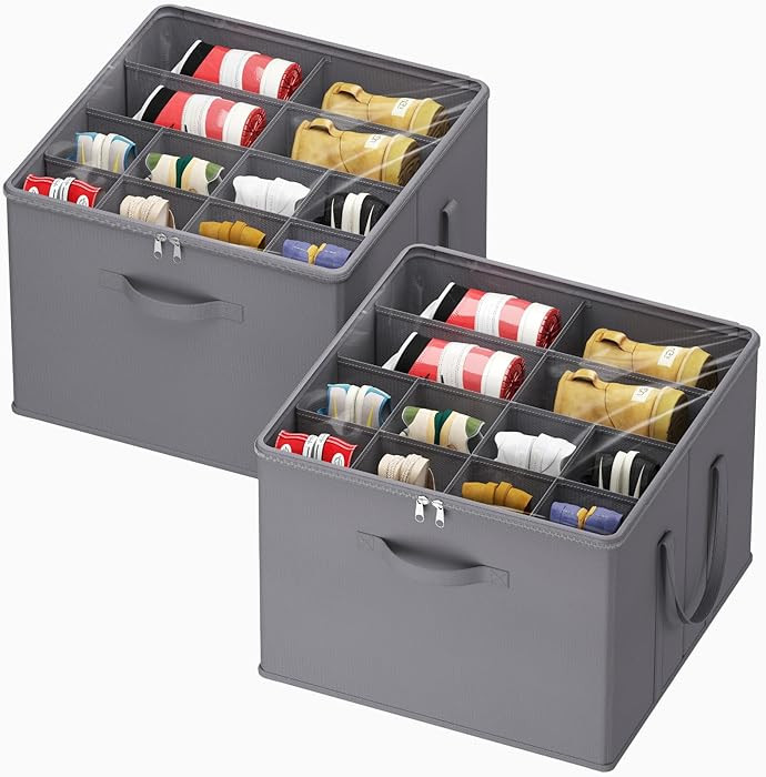 Lifewit Shoe Storage Organizer for Closet, Fabric Large Shoe Box Storage Containers with Clear Co... | Amazon (US)