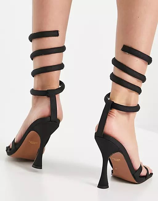 ASOS DESIGN Neo ankle detail high heel sandals in black | ASOS (Global)