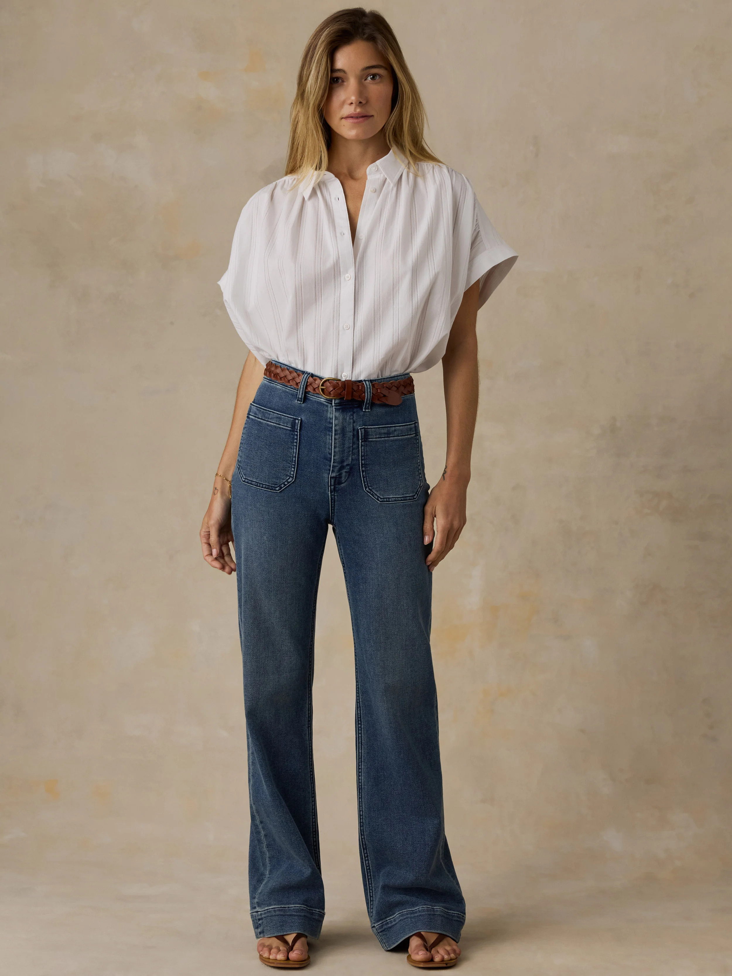 Stretch Terry Patch Pocket Ankle Pant - Eastern Shore Wash | Faherty