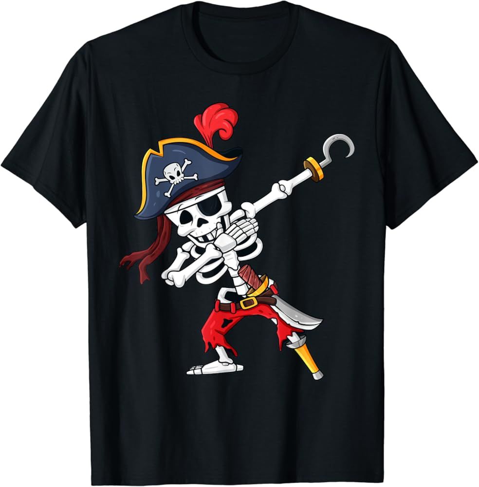 Halloween Dabbing Pirate Skeleton Funny Dab Boys Girls Kids T-Shirt | Amazon (US)