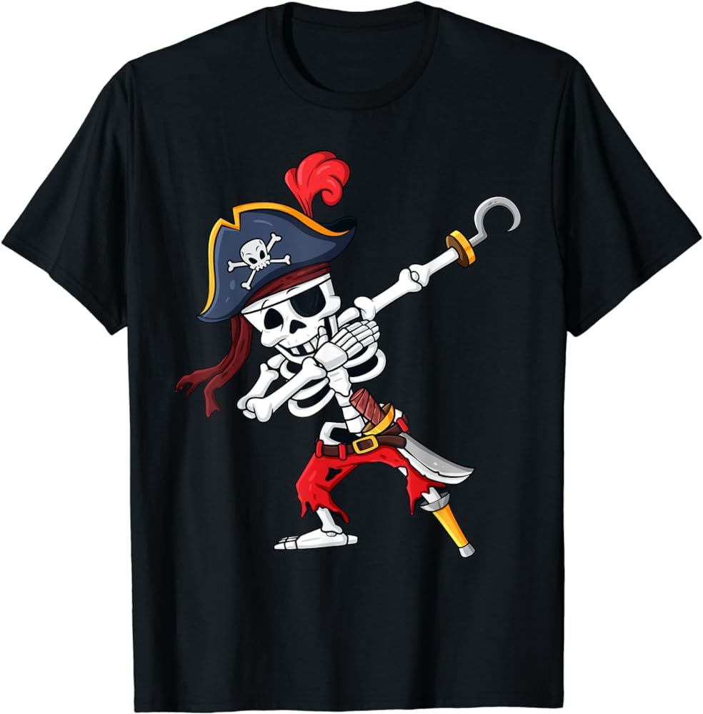 Halloween Dabbing Pirate Skeleton Funny Dab Boys Girls Kids T-Shirt | Amazon (US)