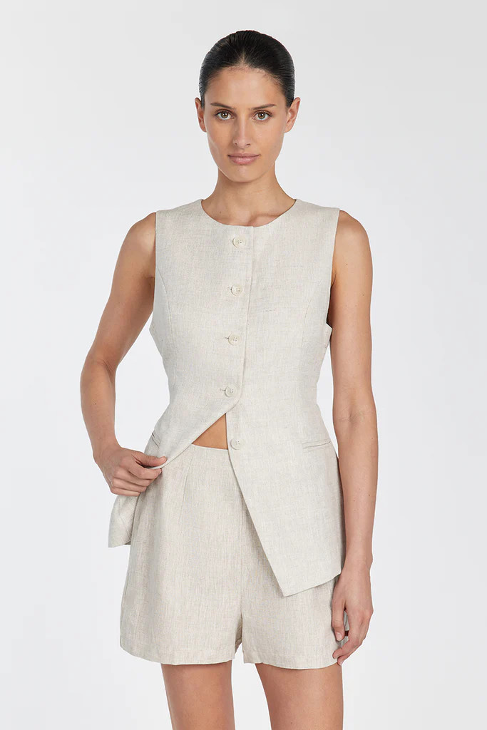 JESSIE NATURAL LINEN SHORT | DISSH