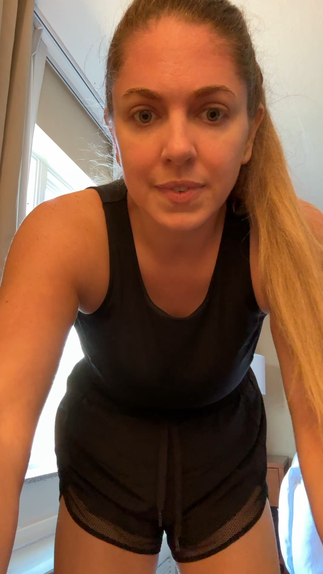 ignore the bad hotel lighting, but loving my new outfit. I am not a runner, but I love that this top keeps my chest compressed and I don’t need to wear any type of sports bra underneath 

#LTKActive