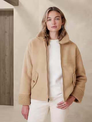 Sherpa Bomber Jacket | Banana Republic Factory