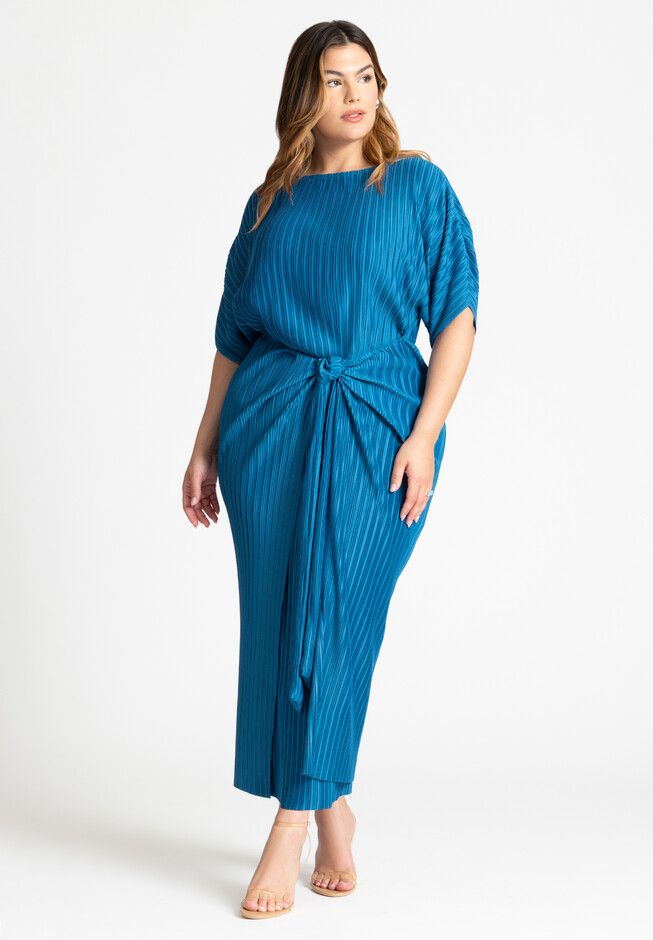 Draped Plisse Dress | Eloquii