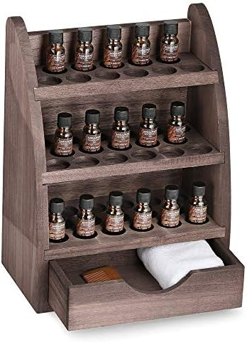 LIANTRAL Essential Oils Storage Rack, Wooden Nail Polish Display Holder Organizer- 45 Slots for 1... | Amazon (US)