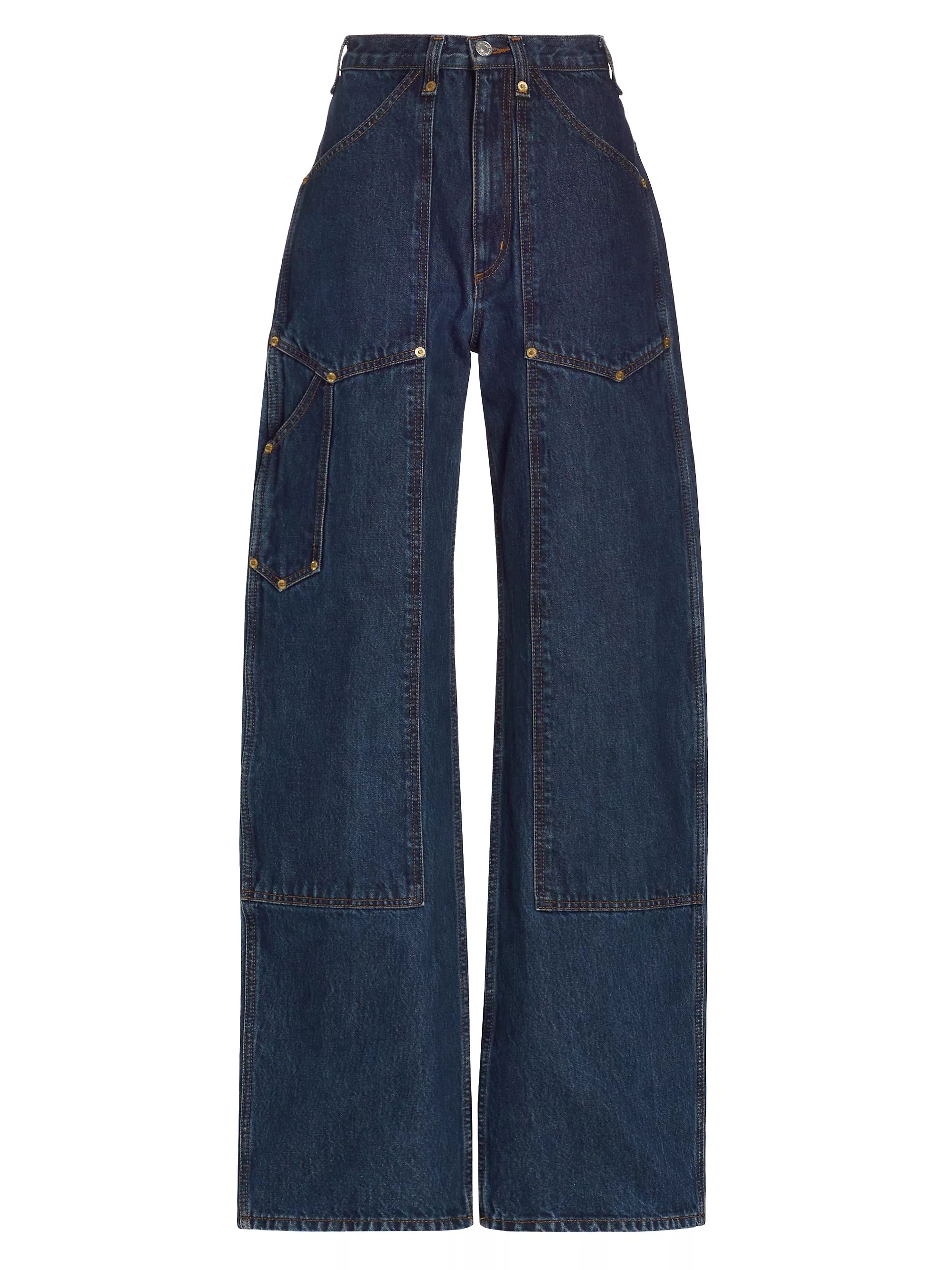 High-Rise Denim Workwear Pants | Saks Fifth Avenue