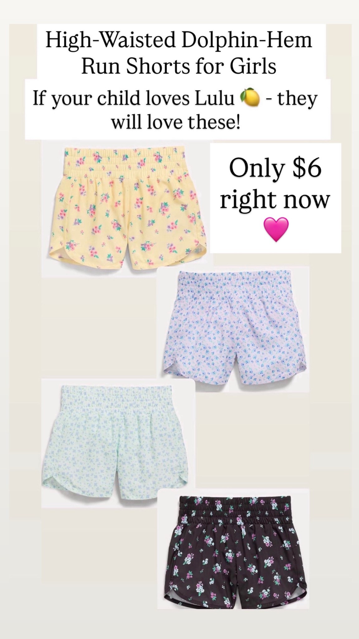 High-waisted shorts for girls are $6 right now!!! 

#LTKKids #LTKSaleAlert