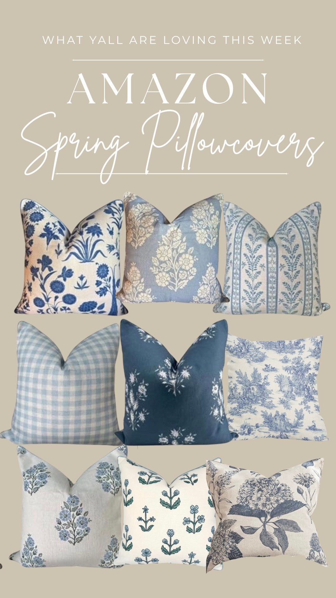 Amazon sori pillow cases! Remember always get covers that are one size smaller than the pillow insert. 

•
•
•
Spring home decor, blue and white vases, chinoiserie, French toile, framed canvas wall art, target home, Amazon finds, kitchen dining sets, faux florals, terracotta vases, living room styling, coffee table styling, entryway table, hydrangeas, pillow arrangements 

#LTKHome