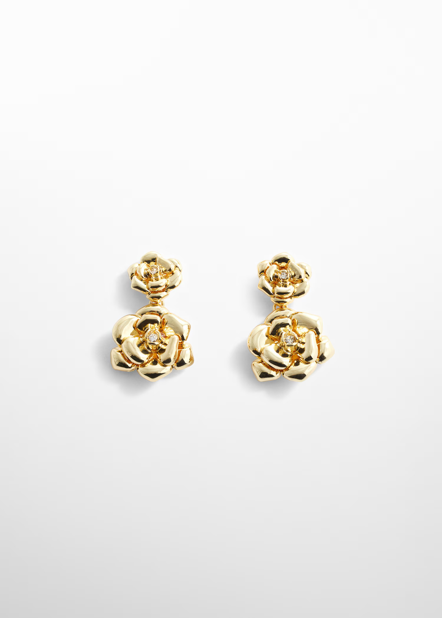 Crystal flower earrings | MANGO (UK)
