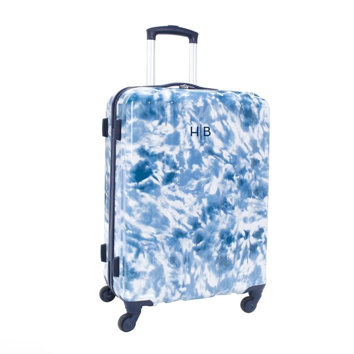Channeled Hard-Sided Navy Pacific Checked Luggage | Pottery Barn Teen