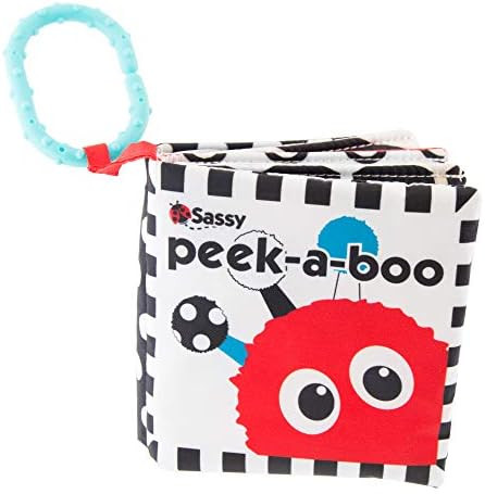 Sassy Peek-a-Boo Activity Book with Attachable Link for On-The-Go Travel | Black & White | for Ag... | Amazon (US)