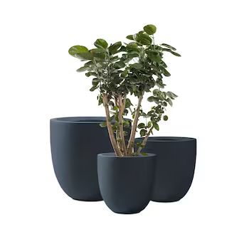 KANTE 3-Pack 20-in W x 18.5-in H Charcoal Concrete Contemporary/Modern Indoor/Outdoor Planter | Lowe's