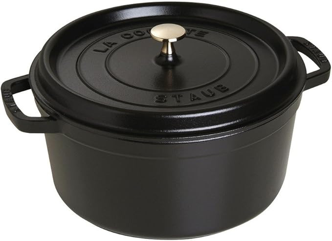 STAUB Cast Iron Dutch Oven 7-qt Round Cocotte, Made in France, Serves 7-8, White | Amazon (US)