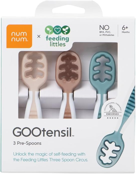NumNum Baby Spoons Set, Feeding Littles x Silicone Pre-Spoon GOOtensils for Baby Led Weaning, Sel... | Amazon (US)