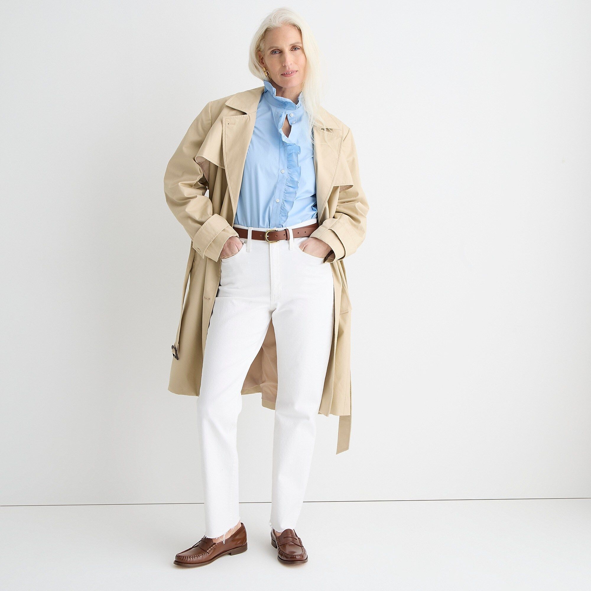 Slim boyfriend jean in white | J.Crew US