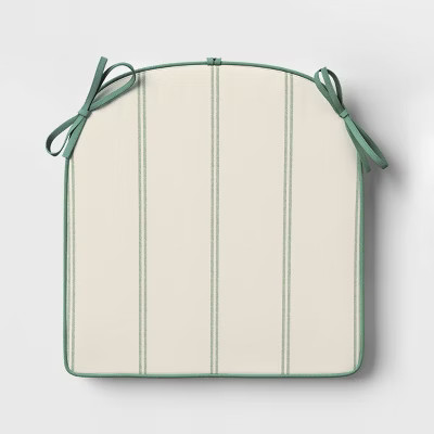 17.5"x18" Striped Curved Outdoor Chair Seat Cushions Cream - Threshold™ designed with Studio Mc... | Target