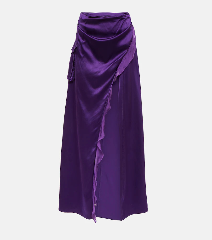 Didu Asymmetric silk satin maxi skirt | Mytheresa (US/CA)