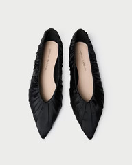 Lane Black Satin Ballet Flat | Loeffler Randall