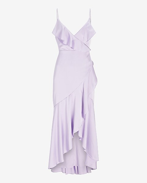 Conscious Edit Ruffle Wrap Front Hi-lo Maxi Dress | Express