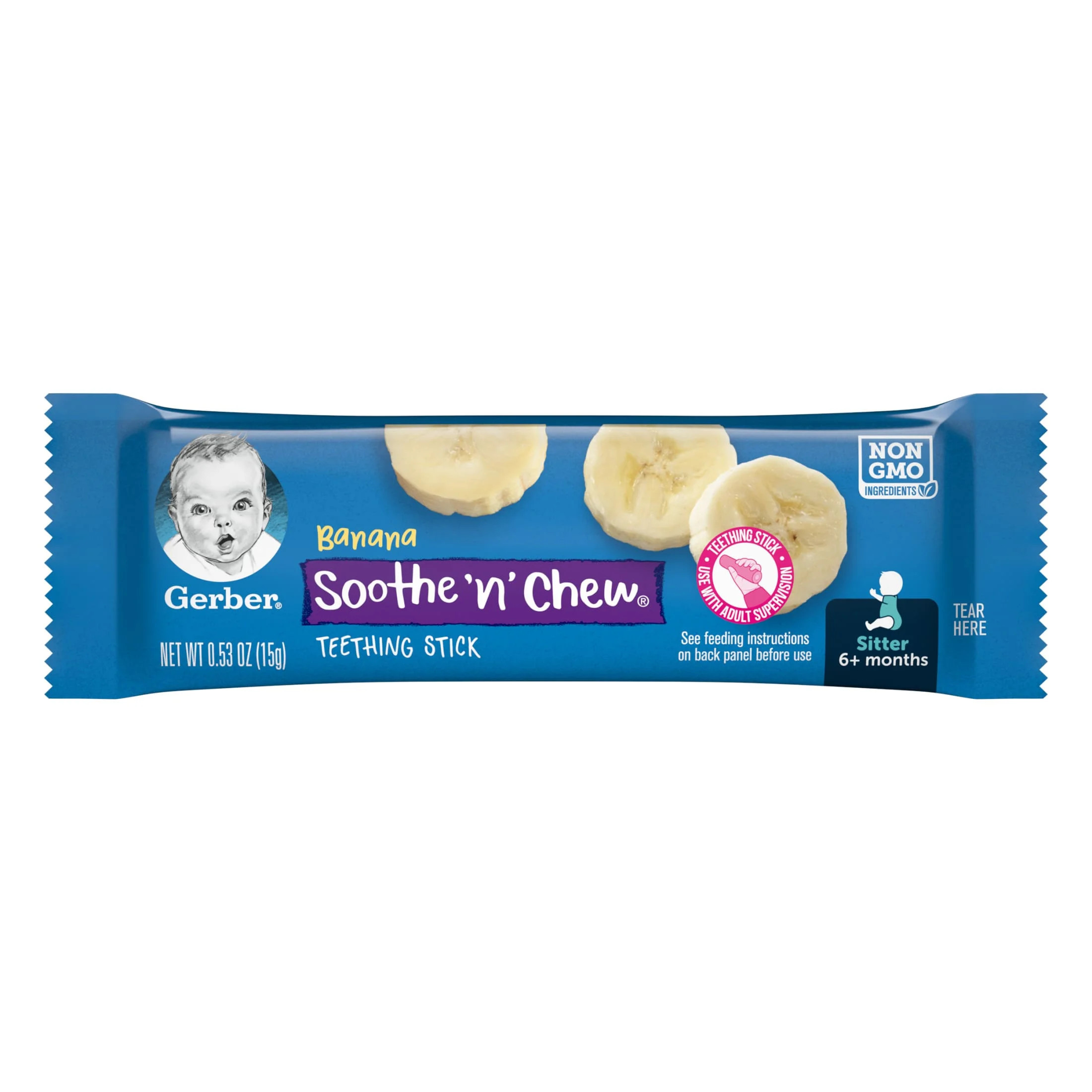 Gerber Snacks for Baby Soothe n Chew Teething Sticks Banana, 0.53 oz Box (6 Pack) | Walmart (US)