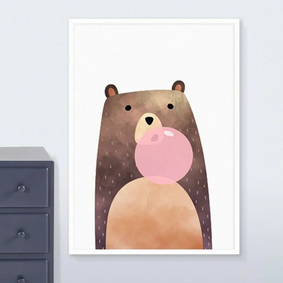 Bear Bear Print Bear Gum Bear Poster Nursery Woodland Art - Etsy | Etsy (US)