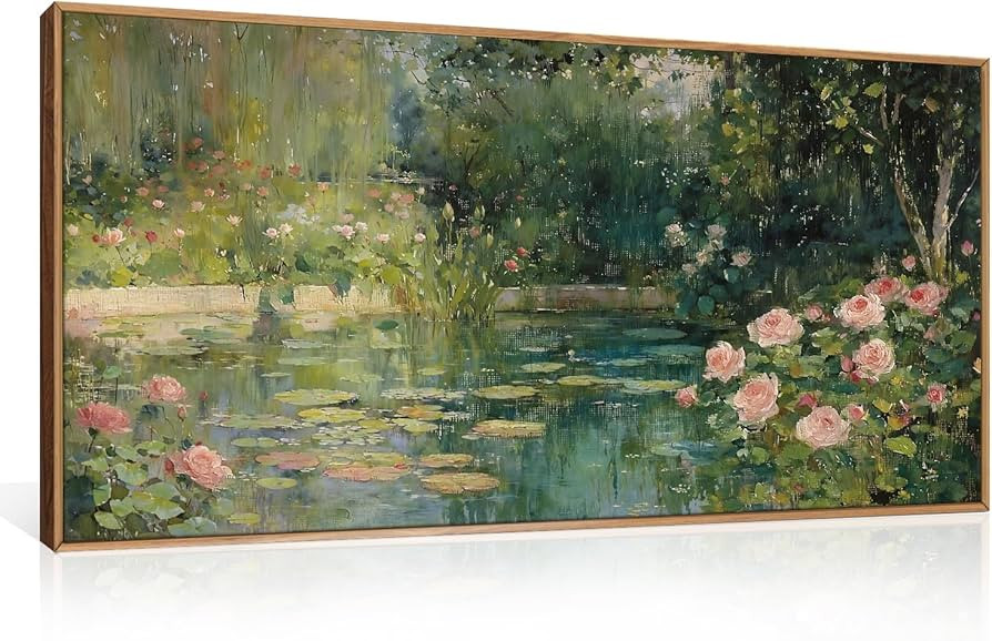 FWIEXA Monet Floral Framed Canvas Wall Art Set, Impressionist Botanical Garden Wall Decor, Vintag... | Amazon (US)