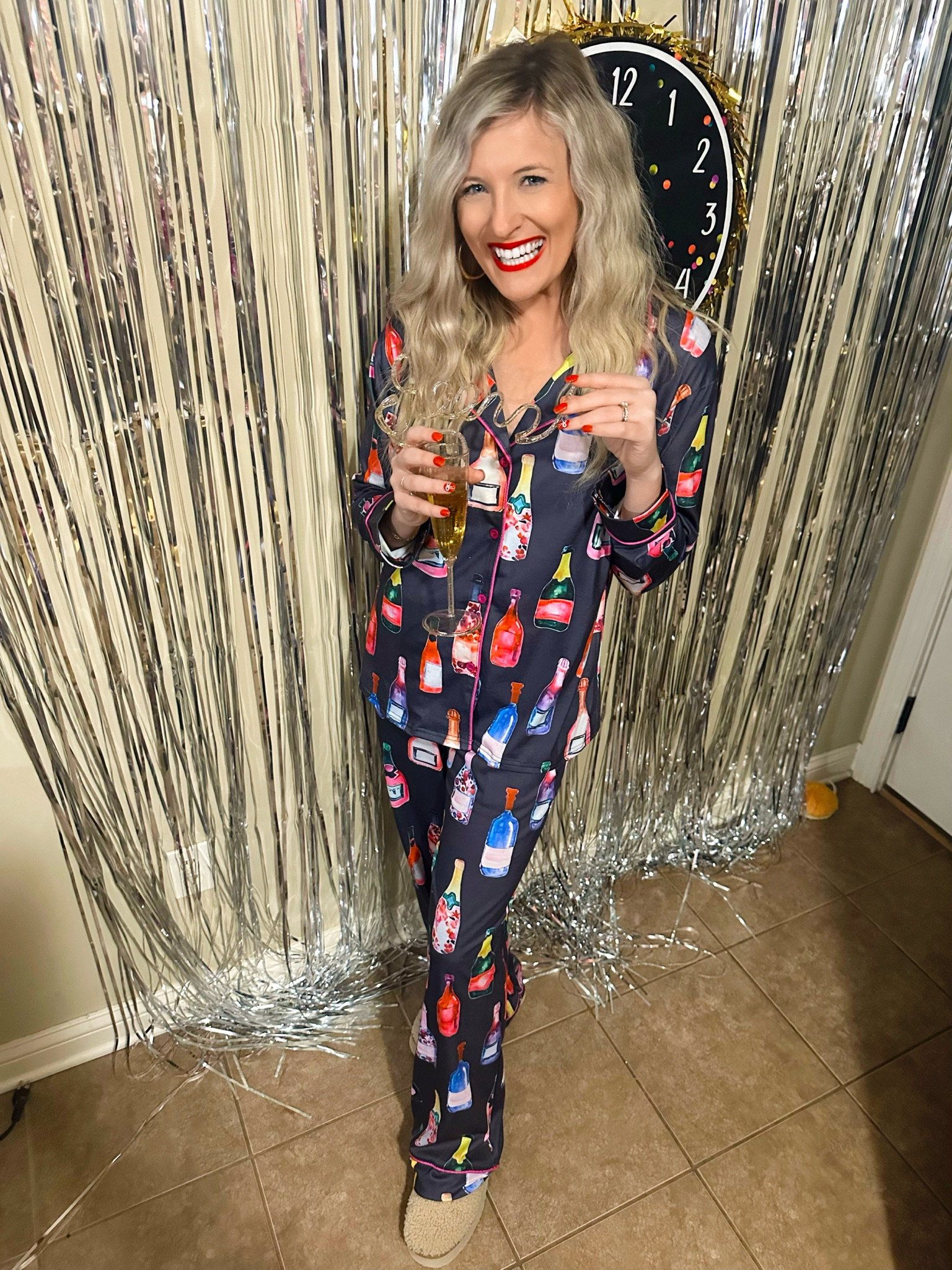 Champagne Jammies! Available in black, pink and white! ✨🫶🏼🥂

#LTKParties #LTKFindsUnder100 #LTKFindsUnder50