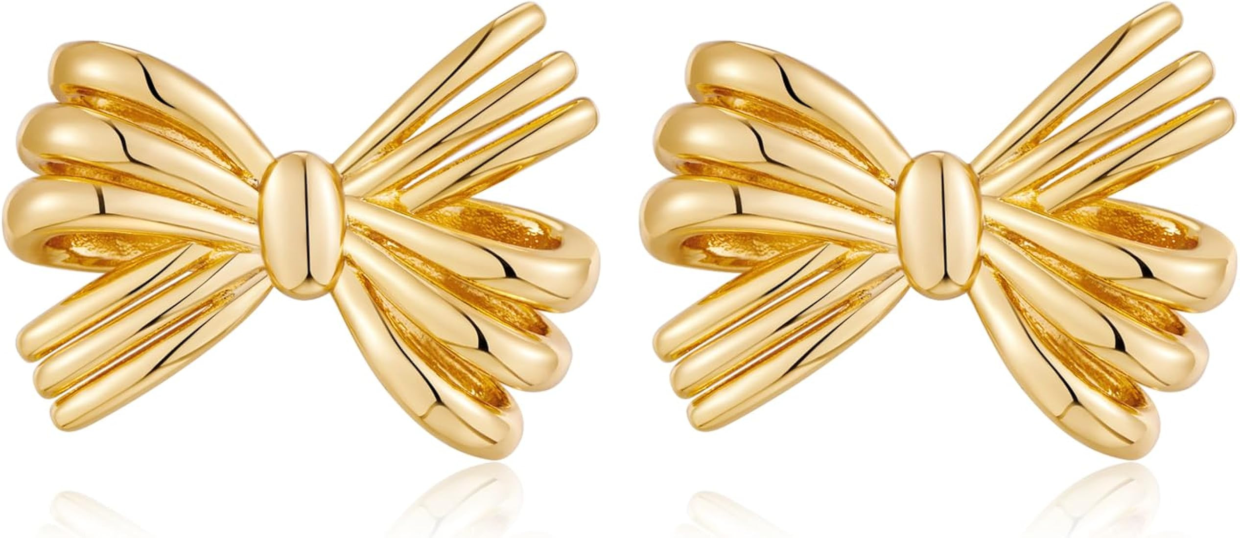 HolidayQbee Gold Bow Earrings Rhinestone Bow Earrings Pearl Bow Earrings Heart Bow Earrings Bow D... | Amazon (US)