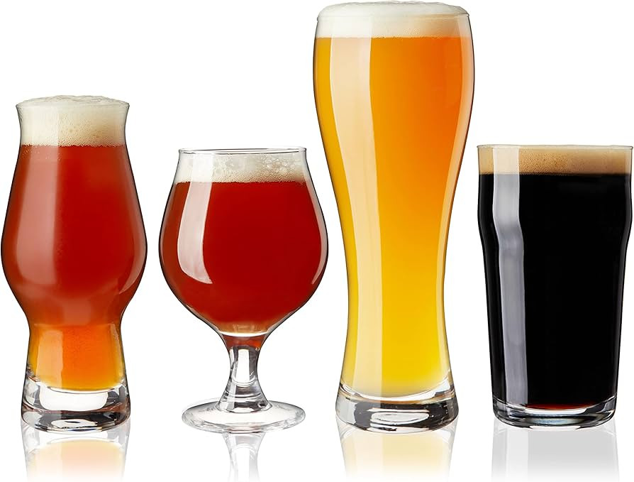 True Beer Glasses Gift Set, Durable Clear Tasting Kit for IPA, Belgian Ales, Wheat Beers, Stouts,... | Amazon (US)