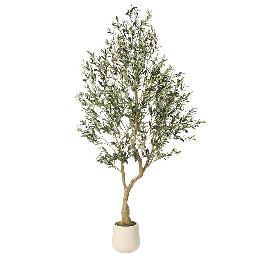 Realead 7ft Artificial Olive Tree with Tall Exquisite Planter - Realistic Fake Olive Tree with Th... | Amazon (US)