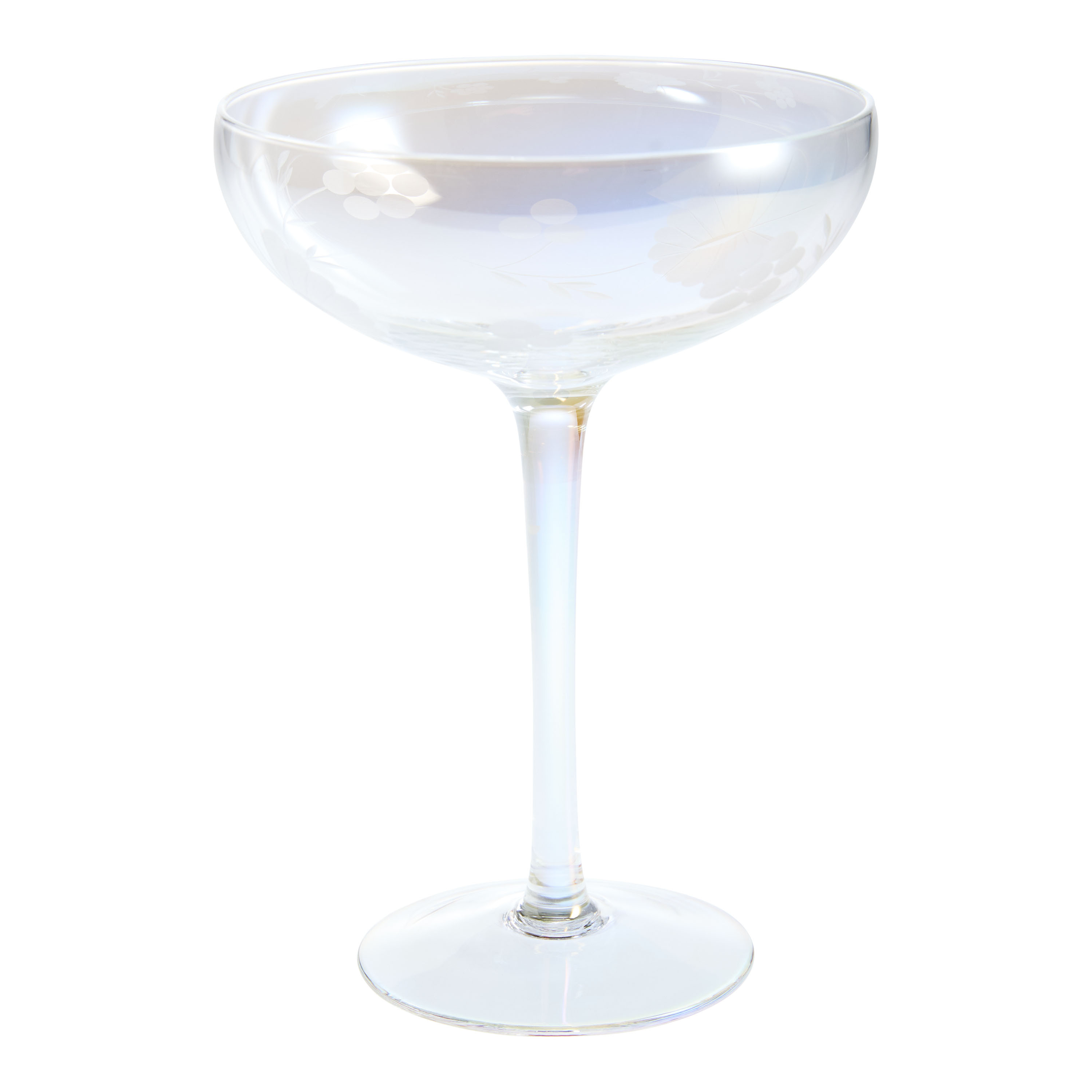 Iridescent Etched Butterfly Coupe Glass | World Market