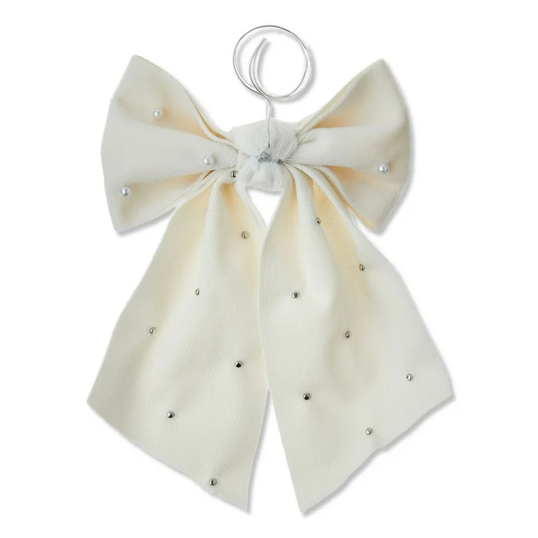 Ivory Pearl Beaded Decorative Bow, 6", 2 Count, by My Texas House - Walmart.com | Walmart (US)