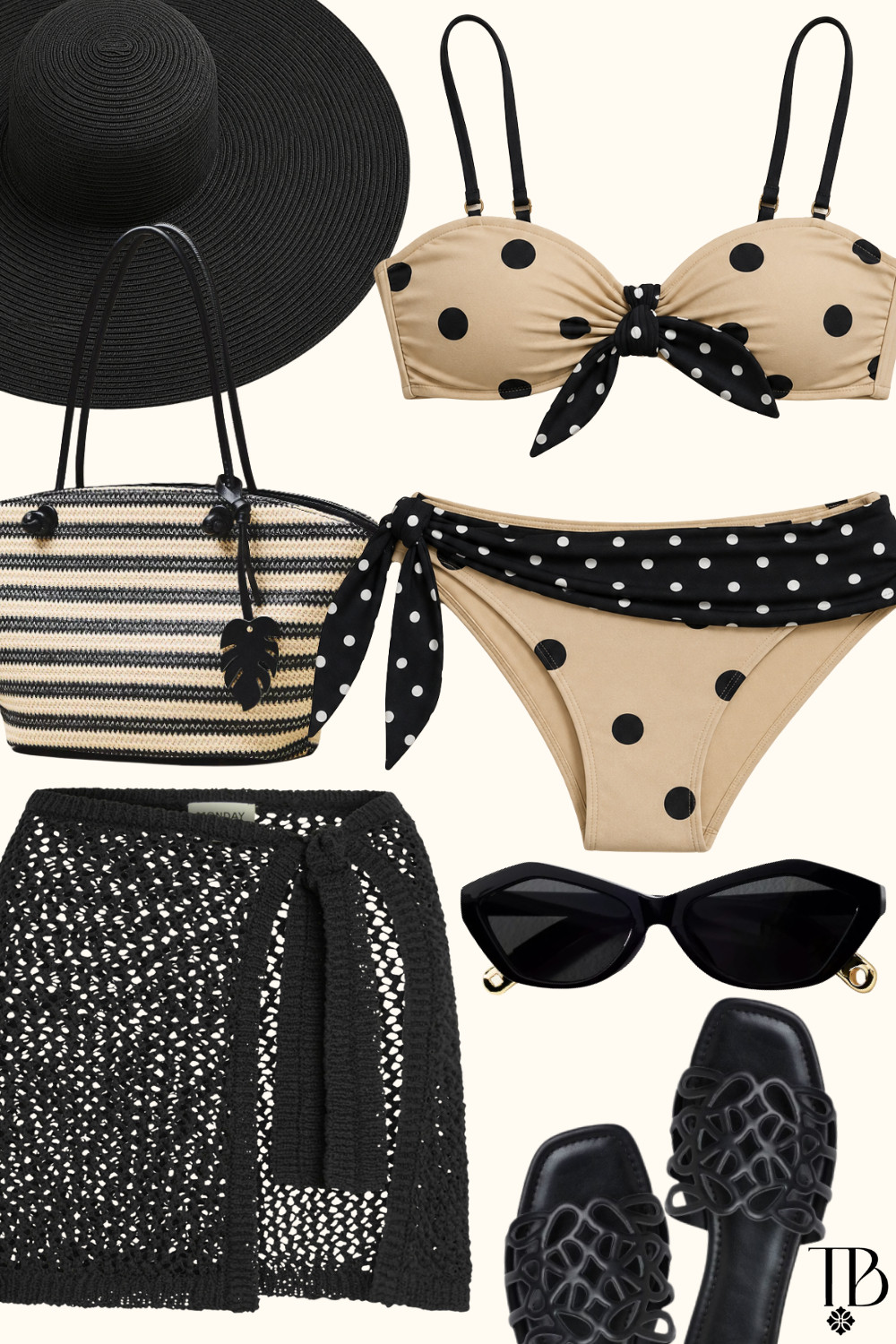 Polka dot perfection 🖤🤍 Serving vintage glam with a chic poolside twist ✨ #LTKsummer #BeachStyle #ResortWear #VacationOutfit #ClassicStyle 

 