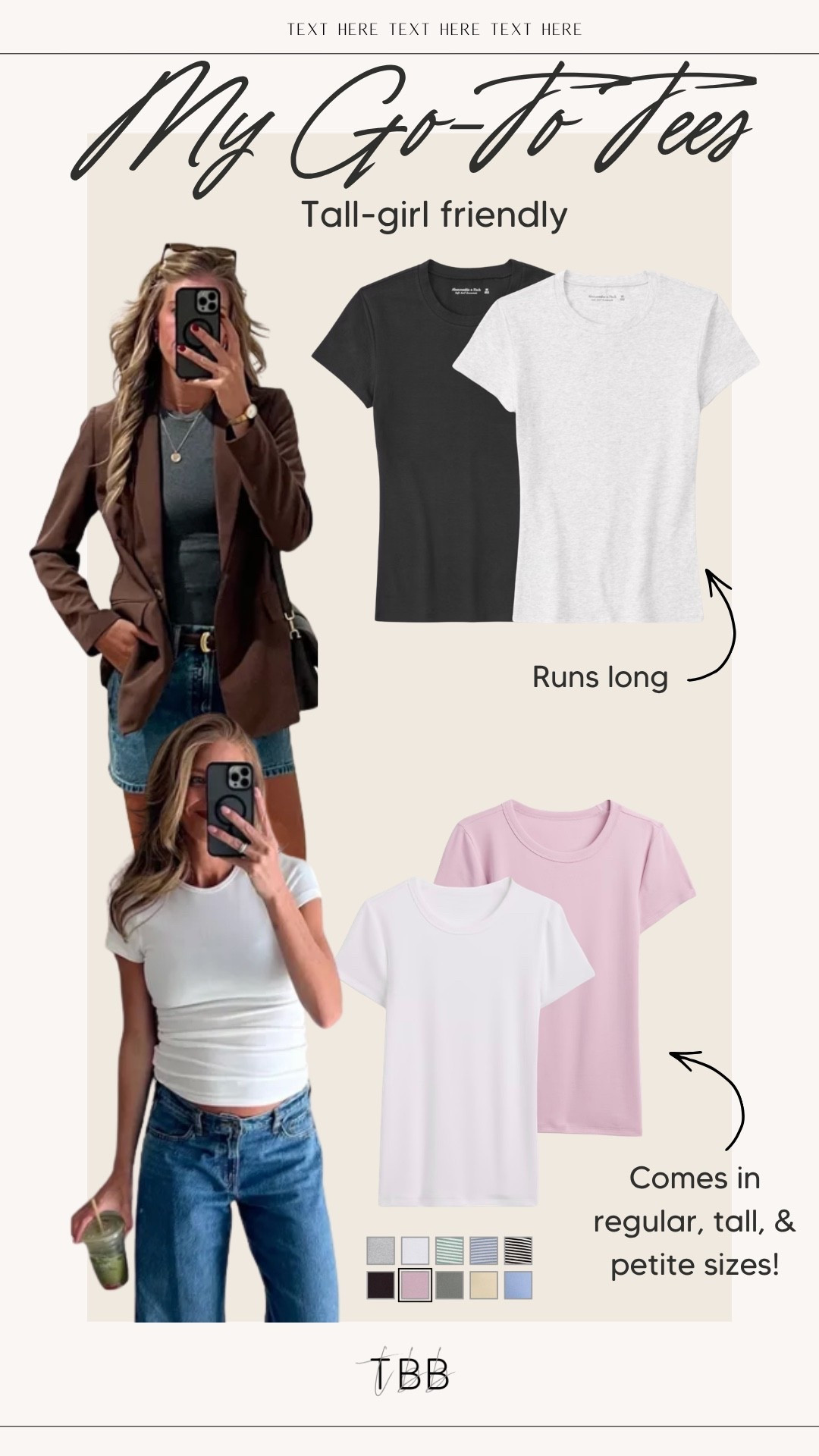 Tees you can dress up or down are a staple—these two are my favorites!

 

#LTKootd #LTKTall #LTKBump