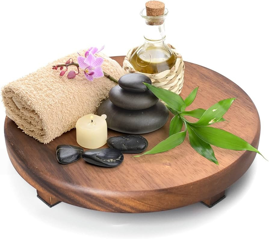 Walnut Wood Pedestal Stand, Decorative Wood Riser For Display, Farmhouse Decor Soap Tray, Display... | Amazon (US)