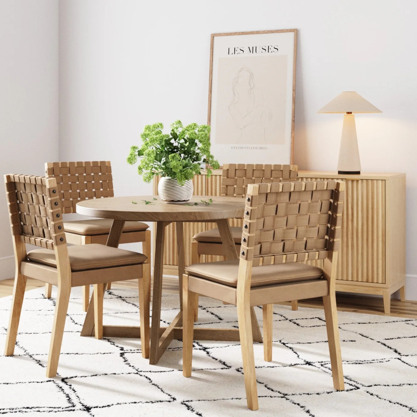 Faux Leather Dining Chairs Light Brown (Set of 4) | Nathan James