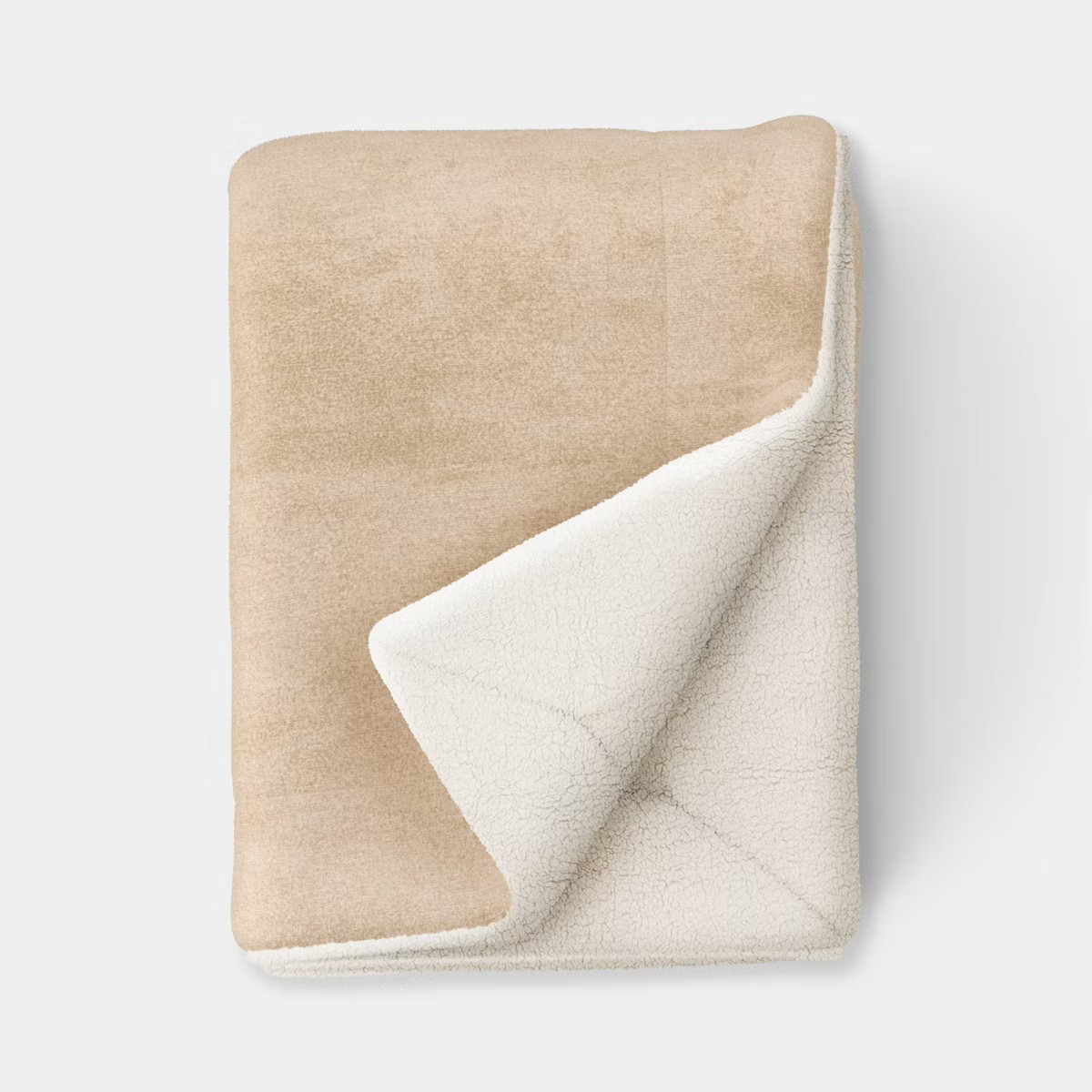 Solid Plush Throw Blanket with Faux Shearling Reverse - Threshold™ | Target