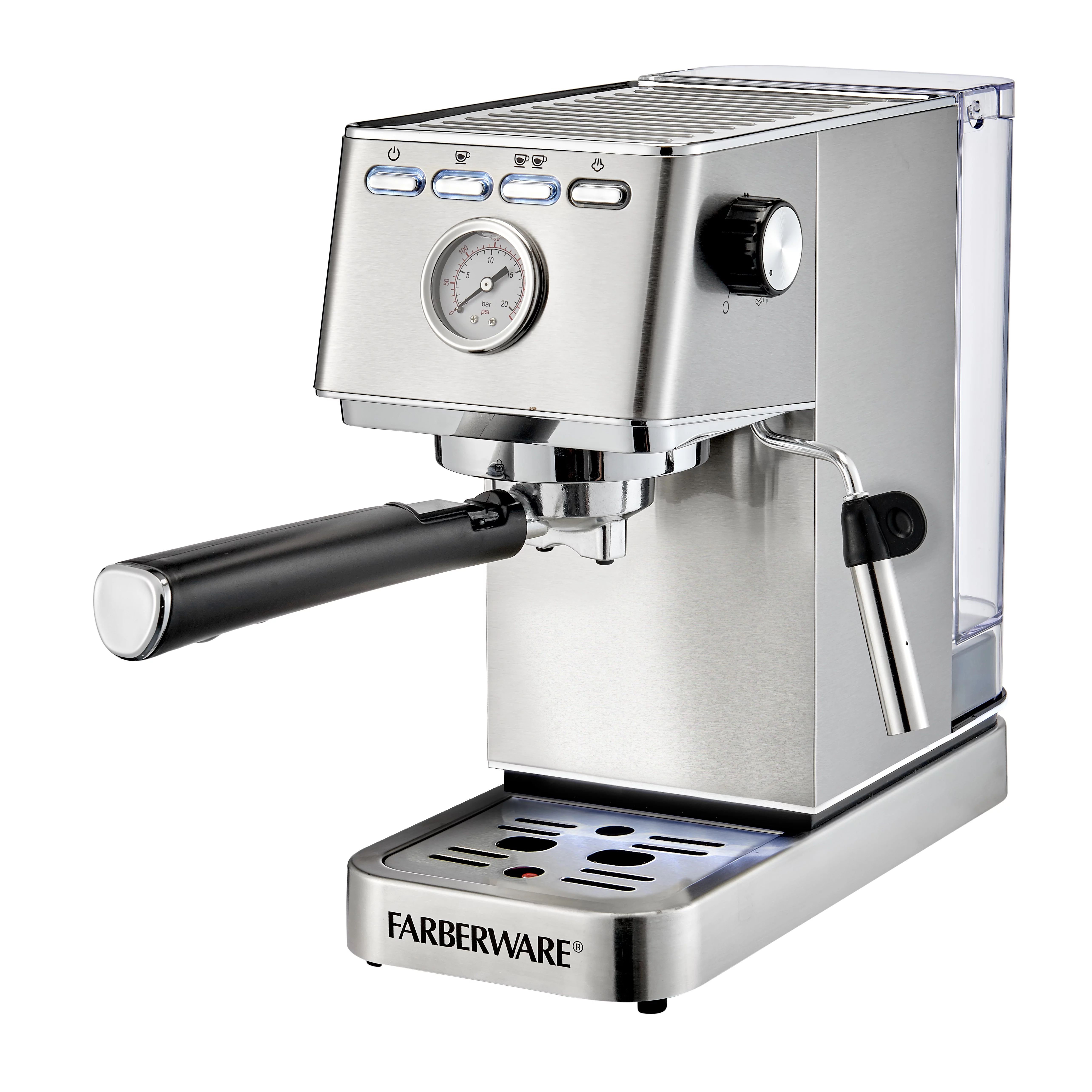 Farberware Espresso Machine, 15 Bar, Silver, Stainless Steel, Steam Wand - Walmart.com | Walmart (US)